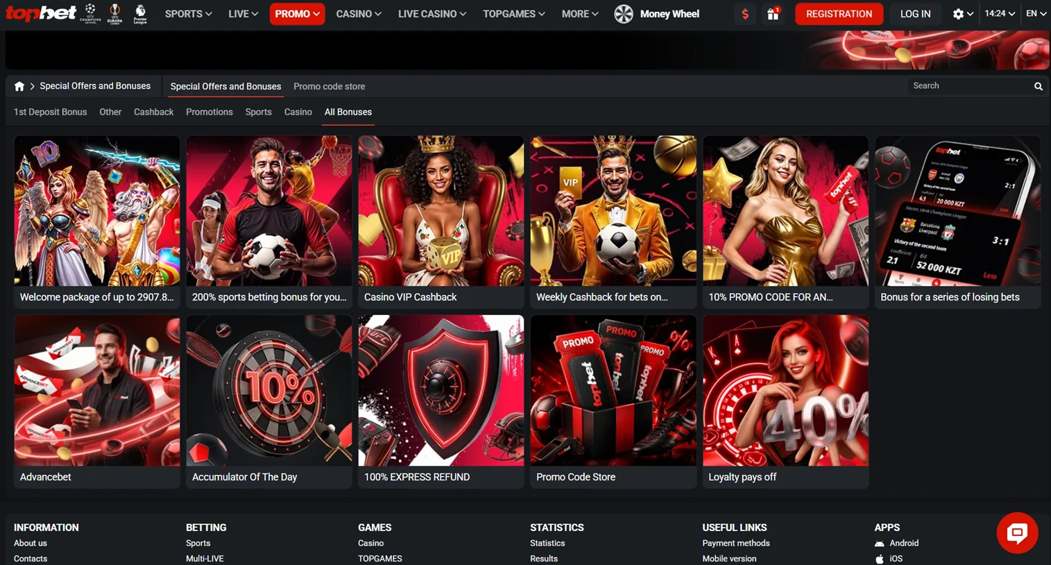 TOPBET bonuses